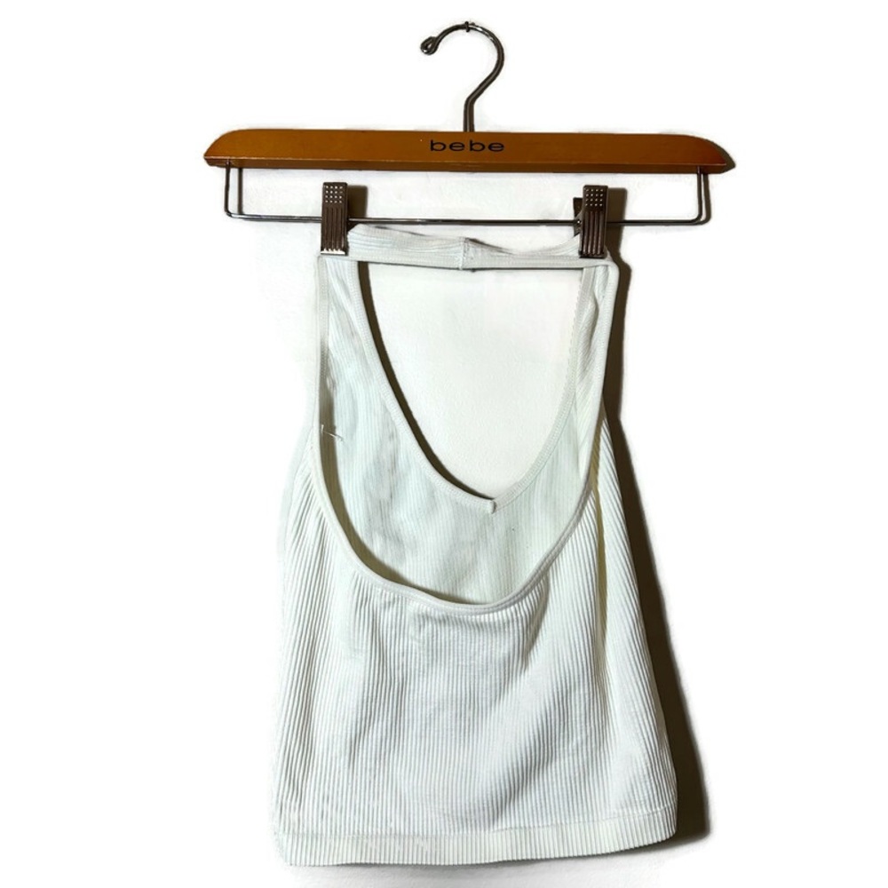 Out From Under Urban Outfitters White Ribbed Halter Top Size Small - Picture 4 of 6
